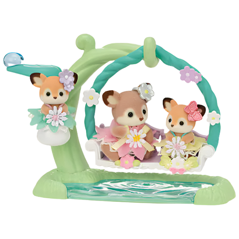 Calico Critters Deer Babies - Floral Swing Set
