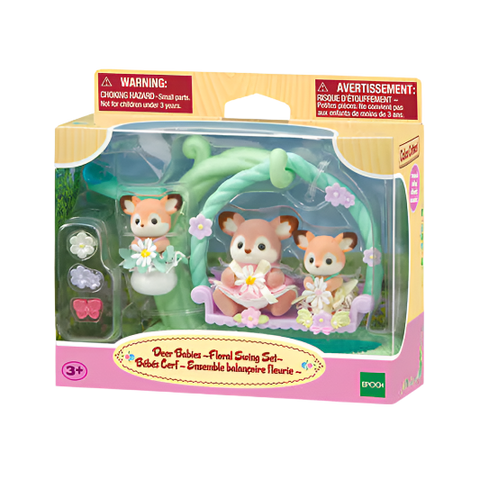 Calico Critters Deer Babies - Floral Swing Set