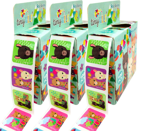 Tiny Mills Llama Stickers 100 Stickers/Dispenser, Pack of 12 Dispensers