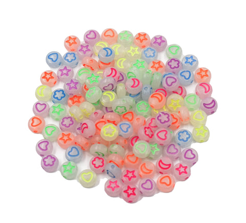 Acrylic Bead - Luminous Star, Flower, Moon, Heart