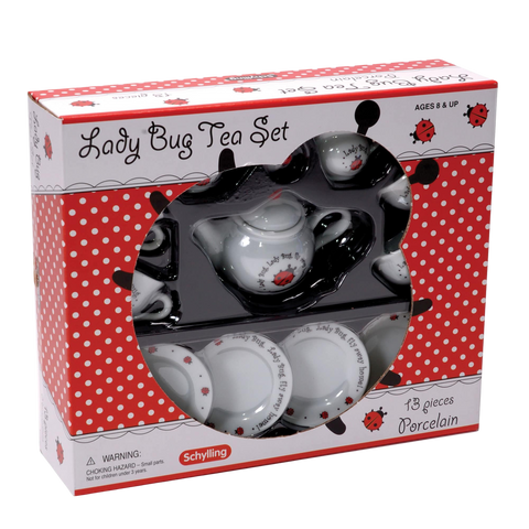Tea Set Ladybug Basket Prcln