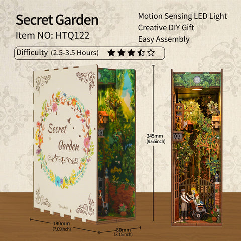 Hands Craft DIY Miniature House Book Nook Kit: Secret Garden