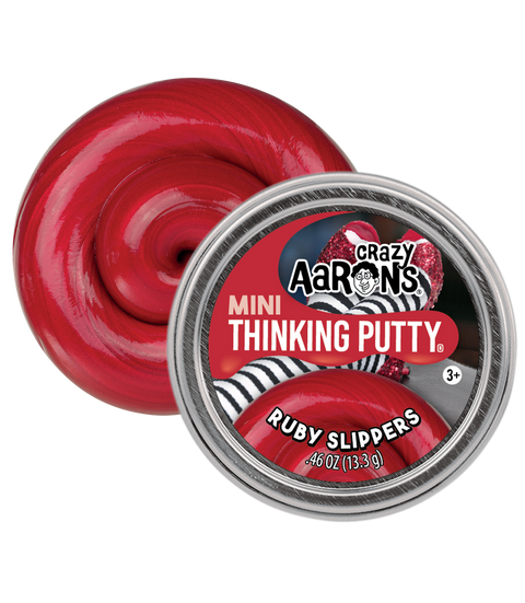 Crazy Aaron's Mini Ruby Slippers - 2" Thinking Putty Tin