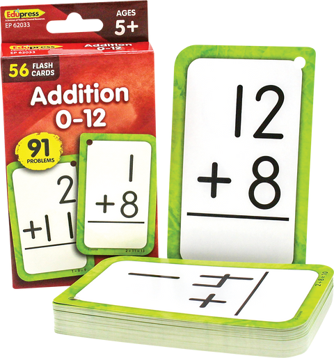 Addition 0–12 Flash Cards