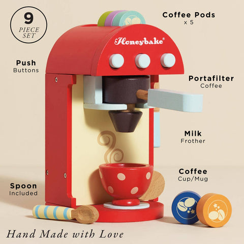 Le Toy Van Wooden Toy Coffee Machine & Pods