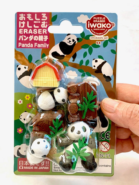 Iwako Panda Family Eraser Card