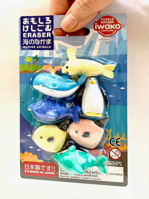 Iwako Marine Animal Eraser Card Set