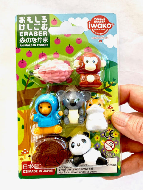 Iwako Animal in Forest Eraser Card Set