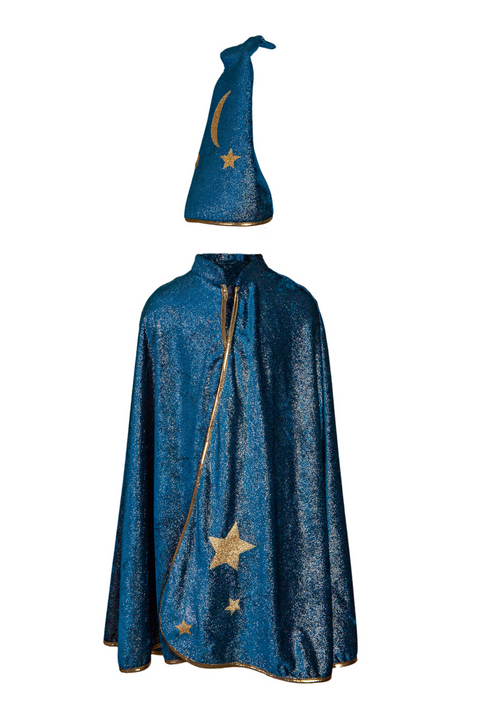 Great Pretenders Starry Night Wizard Cape & Hat, Size 5-6