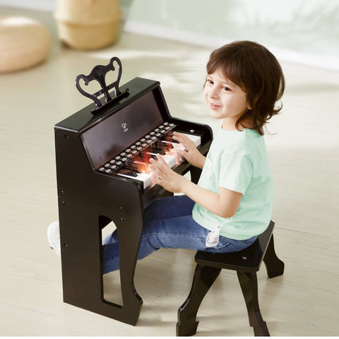 Learn with Lights Black Piano with Stool