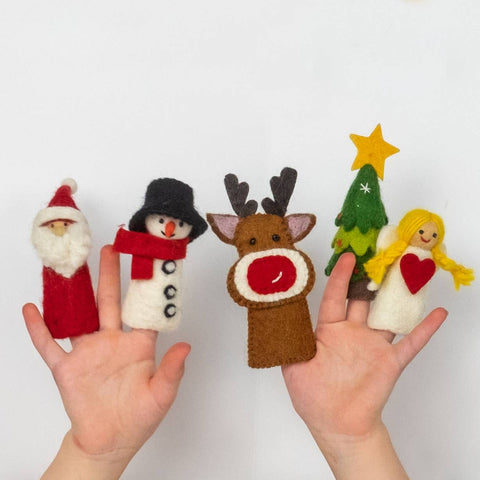 Christmas Decor - Felt Christmas Finger Puppets - Assorted