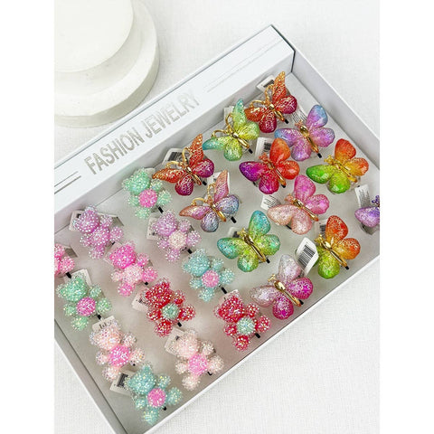 Bear and Butterfly Flashing Light Party Rings