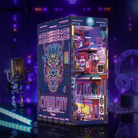 DIY Book Nook Kit: Cyber City w/ Dust Cover