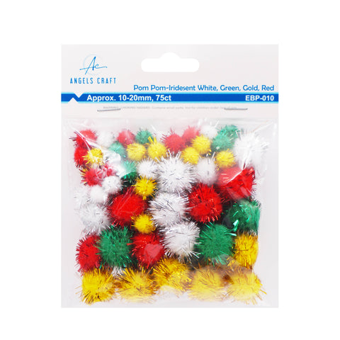 Pom Pom Balls in Asstd. Colors & Sizes, 100-ct