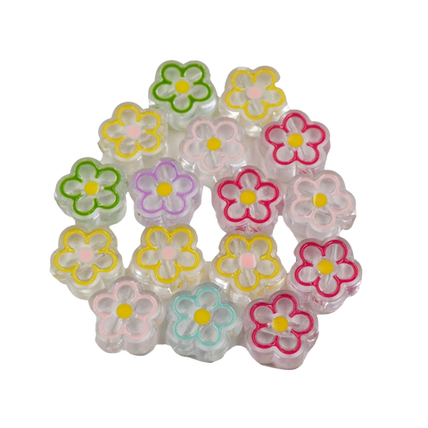 Angels Craft Acrylic Colorful Five-petal Flower Beads