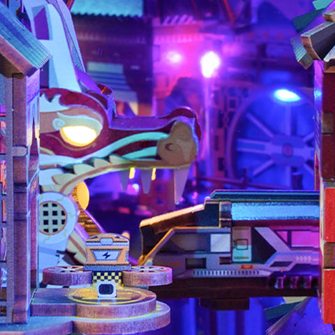 DIY Book Nook Kit: Cyber City w/ Dust Cover