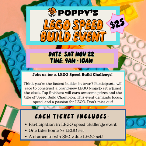 LEGO Speed Build Competition Saturday November 22nd 9AM - 10AM