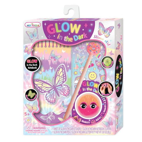 Hot Focus Glow  in the Dark Slime Art, Tie Dye Butterfly