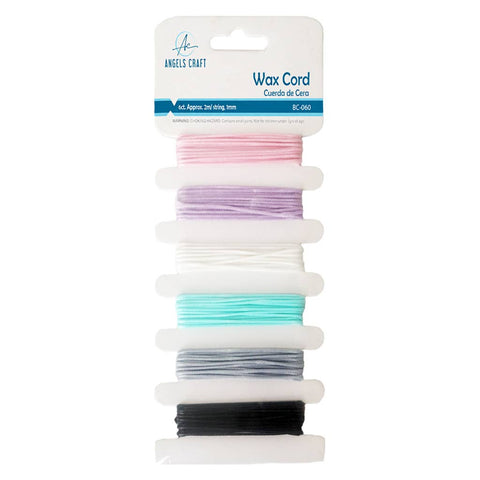 Wax Cord – 6 Assorted Colors, 1mm x 2m Each