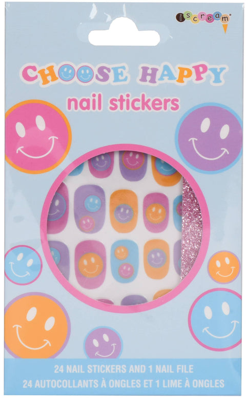 Iscream Happy Tie Dye Nail Stickers and Nail File Set