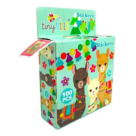 Tiny Mills Llama Stickers 100 Stickers/Dispenser, Pack of 12 Dispensers
