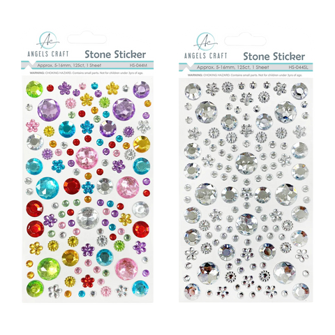 Angels Craft Round & Flower Shape Rhinestone Stickers
