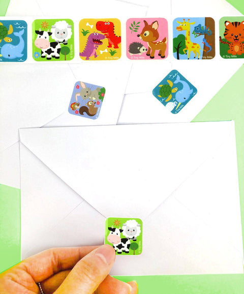 Tiny Mills Animal Stickers 100 Stickers/Dispenser