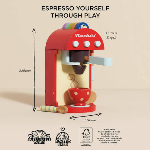 Le Toy Van Wooden Toy Coffee Machine & Pods