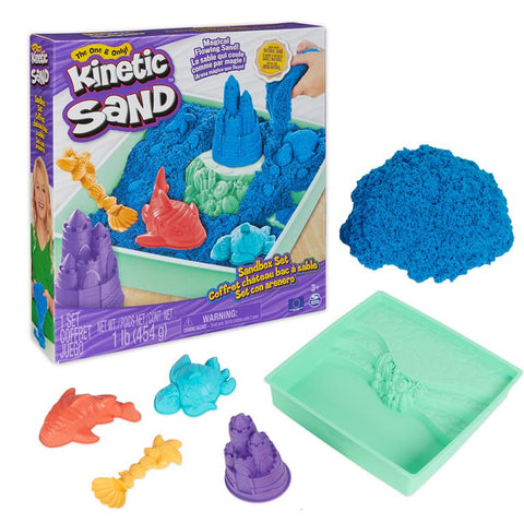 Kinetic Sand Sandbox Set with 1 lb Blue Play Sand