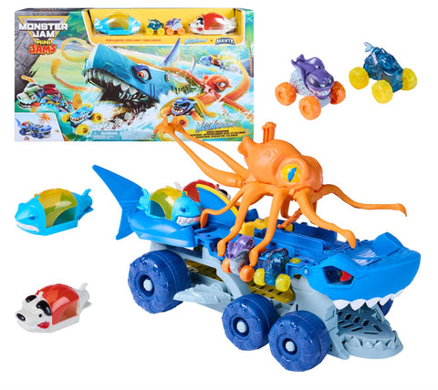 Monster Jam Mini Jams Megalodon Squid Takedown Playset