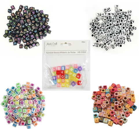 Alphabet Beads - Cube Shape (5 colors available)