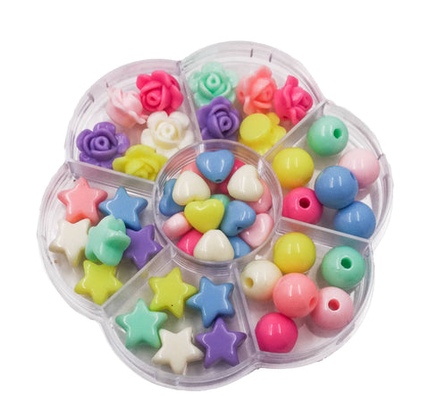 Multi Pack Beads, Heart, Star, Flower beads
