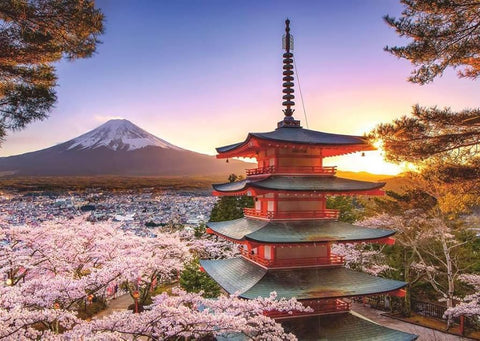 Ravensburger Mount Fuji Cherry Blossom View 1000 Pc Puzzle