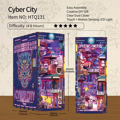 DIY Book Nook Kit: Cyber City w/ Dust Cover