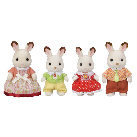 Calico Critters Set of 4 Doll Figures, White Rabbit Family, Collectible Toy