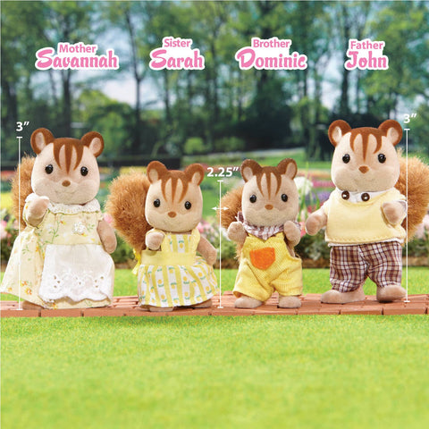 Calico Critters Set of 4 Doll Figures, Chipmunk/Squirrel Family, Collectible