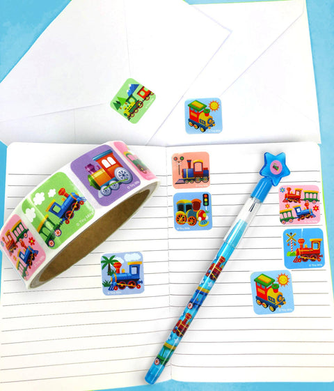 Tiny Mills Train Stickers 100 Stickers/Dispenser, Pack of 12