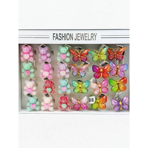 Bear and Butterfly Flashing Light Party Rings
