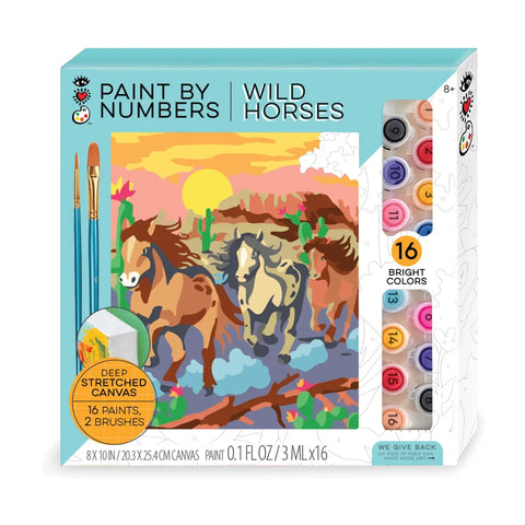 Bright Stripes Paint by Numbers: Wild Horses