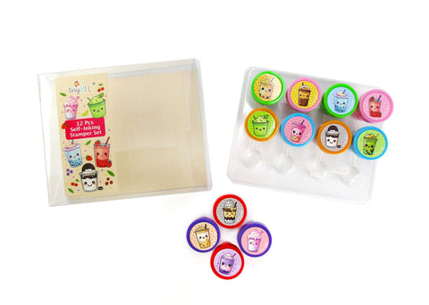 Boba Bubble Milk Tea Drinks Stamp Kit for Kids