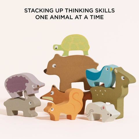 Le Toy Van Woodland Stacking Forest Animals & Bag