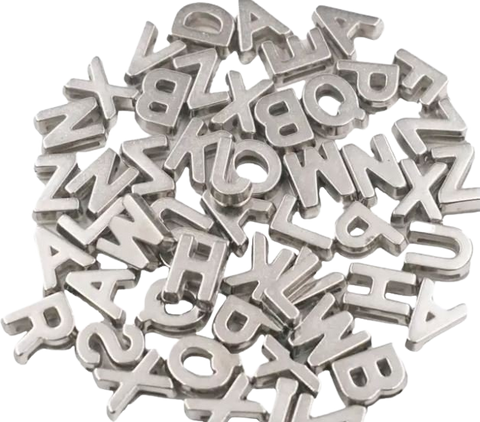 Angels Craft Acrylic Alphabet Silver Beads