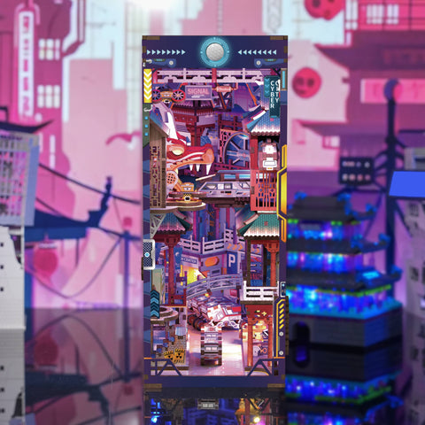 DIY Book Nook Kit: Cyber City w/ Dust Cover