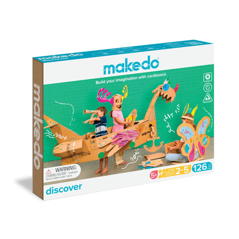 MakeDo Cardboard Construction 126 Piece Discover Kit