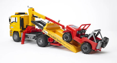 Bruder MAN TGA Tow Truck with Cross Country Vehicle