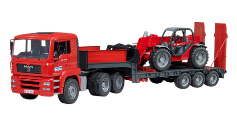 Bruder 02774 Man TGA Low Loader with Manitou Telehandler