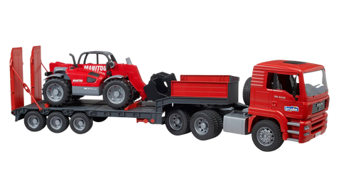 Bruder 02774 Man TGA Low Loader with Manitou Telehandler