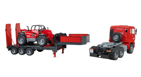 Bruder 02774 Man TGA Low Loader with Manitou Telehandler
