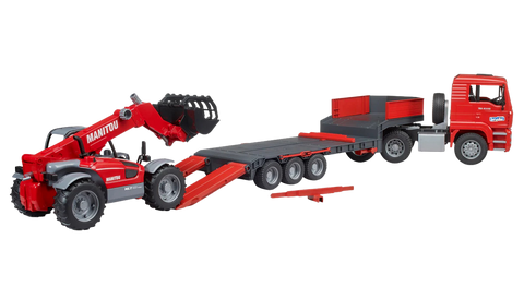 Bruder 02774 Man TGA Low Loader with Manitou Telehandler
