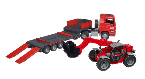 Bruder 02774 Man TGA Low Loader with Manitou Telehandler